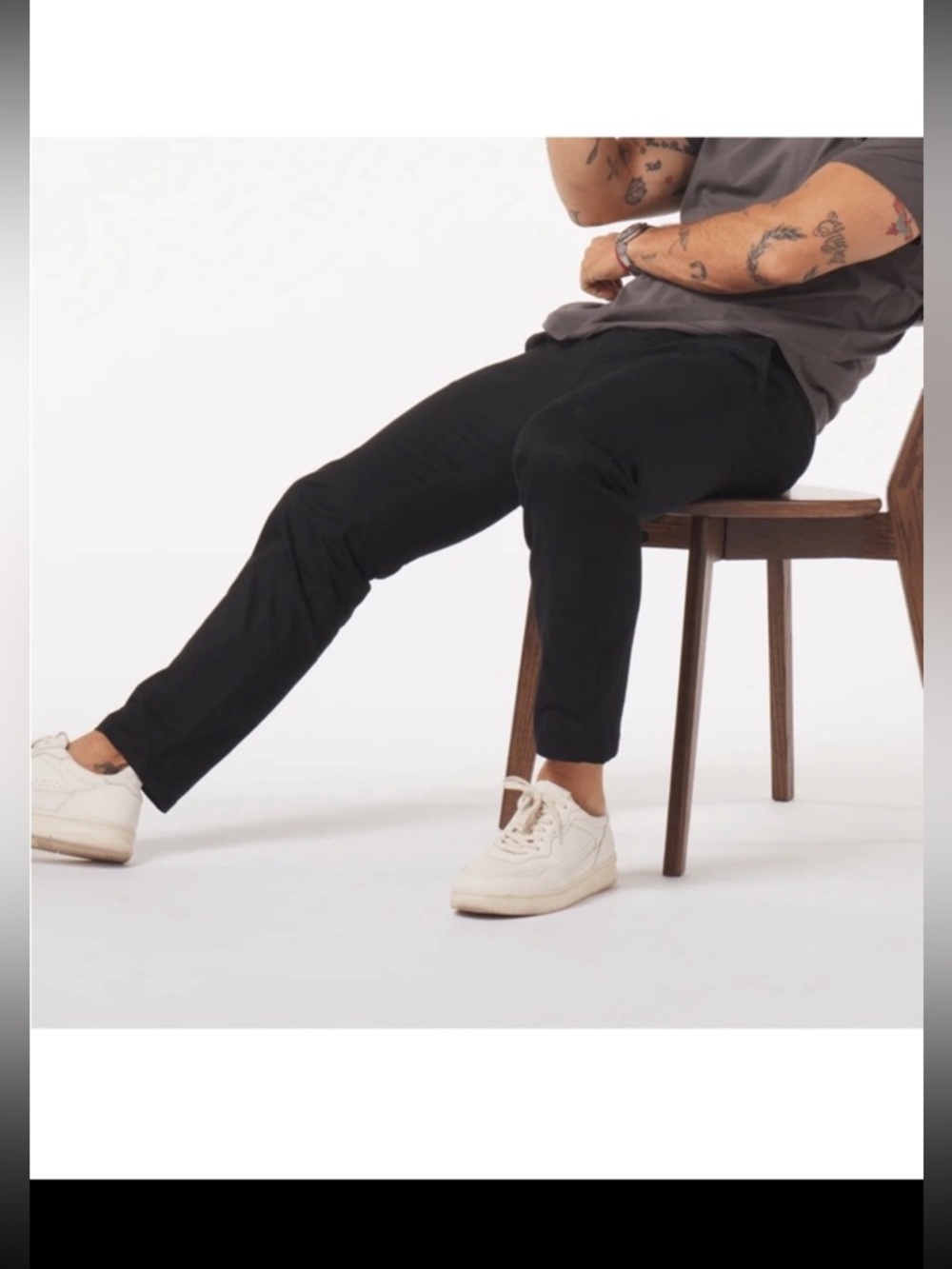 Perk Black Casual‎ Slim Fit Stretch Feel Good Chinos Pants Trousers Men's 34x30